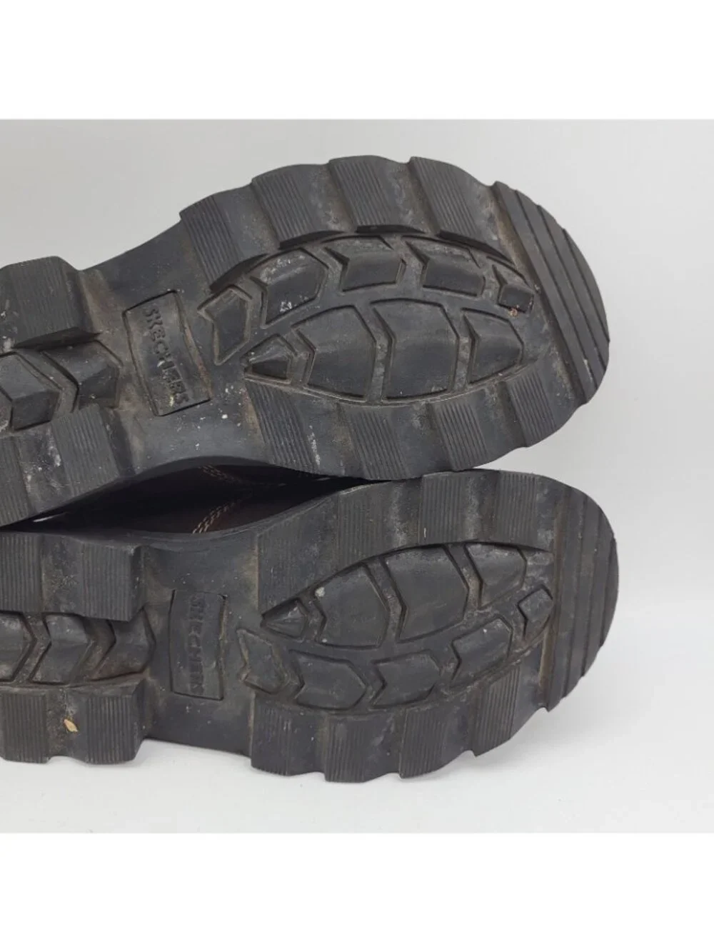 VTG Womens Skechers USA Y2K Chunky Lug Brown Leather SZ 7 Throwback